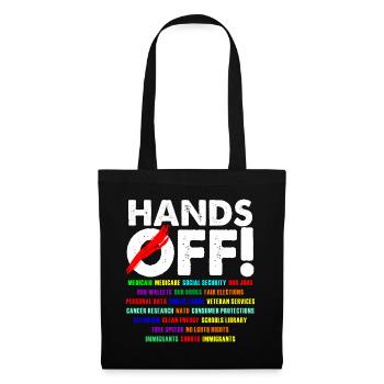 Hands Off Protest Statement Design - Stoffbeutel - Schwarz - Vorne
