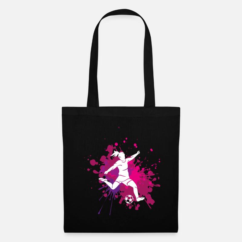 Cool Farbe Explosion Fussball Frau Geschenk - Stoffbeutel - Schwarz
