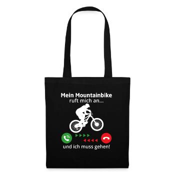 Mein Mountainbike ruft mich an - Stoffbeutel - Schwarz - Vorne