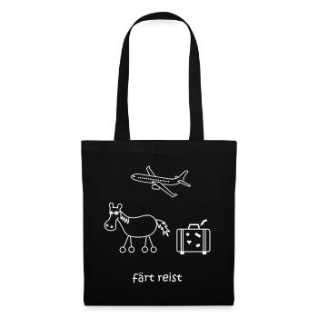 färt reist, Pferd, Reise, Urlaub, Flugzeug, reisen - Stoffbeutel - Schwarz - Vorne