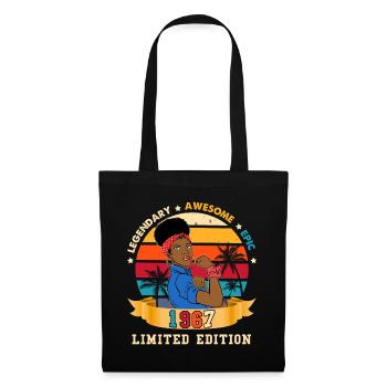 Anniversaire femme vintage 1967 Femme Afro - Sac en tissu - noir - Devant