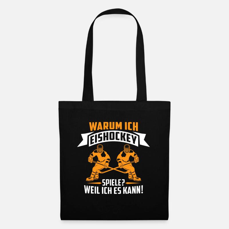 warum ich eishockey spiele weil ich es kann - Stoffbeutel - Schwarz