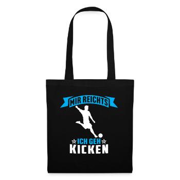 mir reichts ich geh kicken fußball fußballer - Stoffbeutel - Schwarz - Vorne