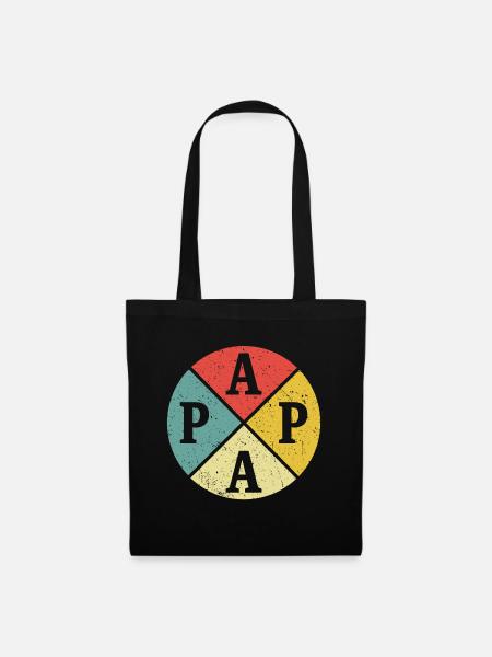 Papa Vater Vatertag Geschenk Vater - Stoffbeutel - Schwarz