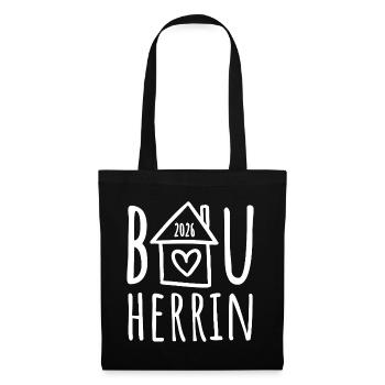 Bauherrin 2026 - Stoffbeutel - Schwarz - Vorne