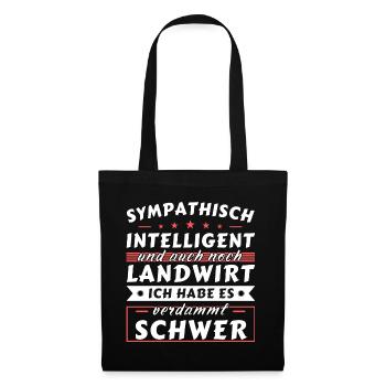 Sympathisch und intelligent - Landwirt Edition - Stoffbeutel - Schwarz - Vorne