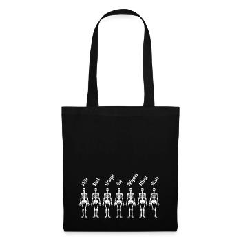 Tous sont égaux - Conception amusante du squelette - Sac en tissu - noir - Devant