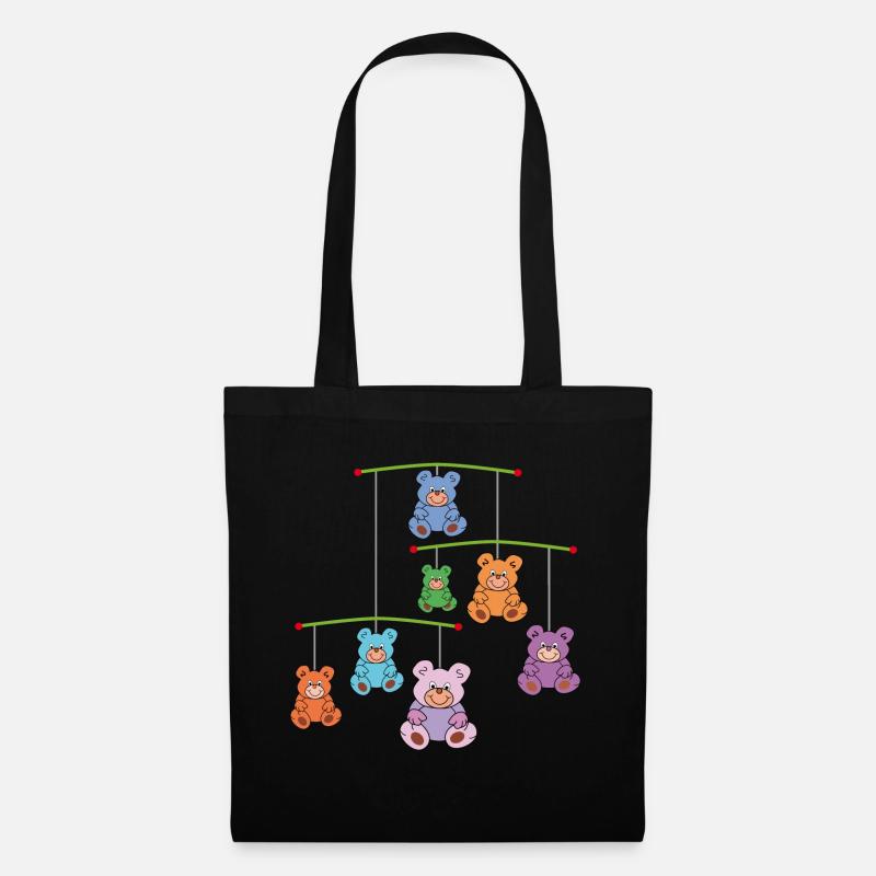 Mobilé mit Teddybären - Stoffbeutel - Schwarz