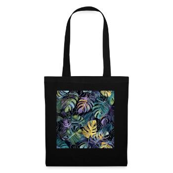 Plantes et musique - Impression de mode de haute qualité - Sac en tissu - noir - Devant