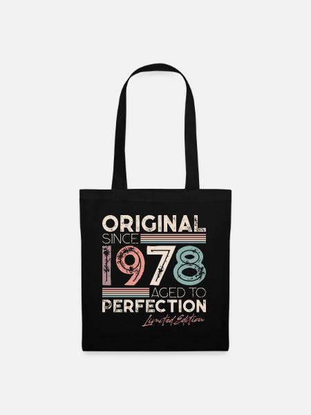 Original 1978 Jahrgang Vintage Geburtstag Retro - Stoffbeutel - Schwarz