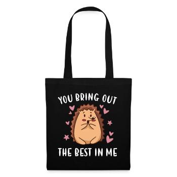 Hedgie You Bring Out The Best In Me Hedgehog - Tote Bag - black - Front