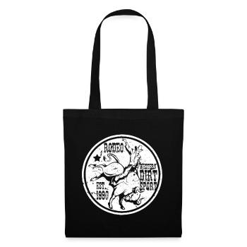 Cowboy de rodéo équitation taureau western lasso cadeau - Sac en tissu - noir - Devant