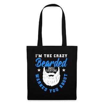 Cadeau drôle d'oncle barbu fou - Sac en tissu - noir - Devant