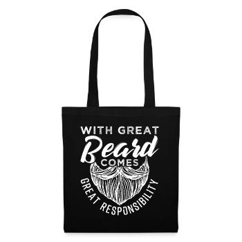 With Great Beard Comes Great Responsibility Gift - Stoffbeutel - Schwarz - Vorne