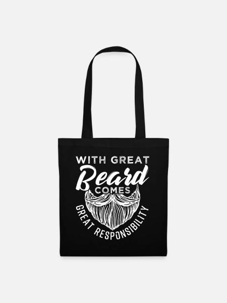 With Great Beard Comes Great Responsibility Gift - Tote Bag - black
