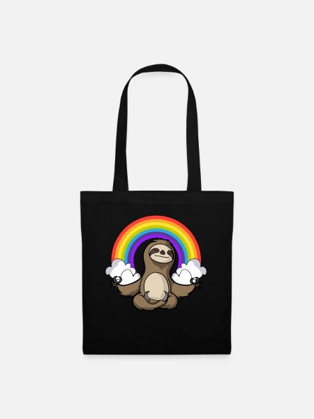 Sloth Zen Yoga Meditation Funny Animal - Tote Bag - black