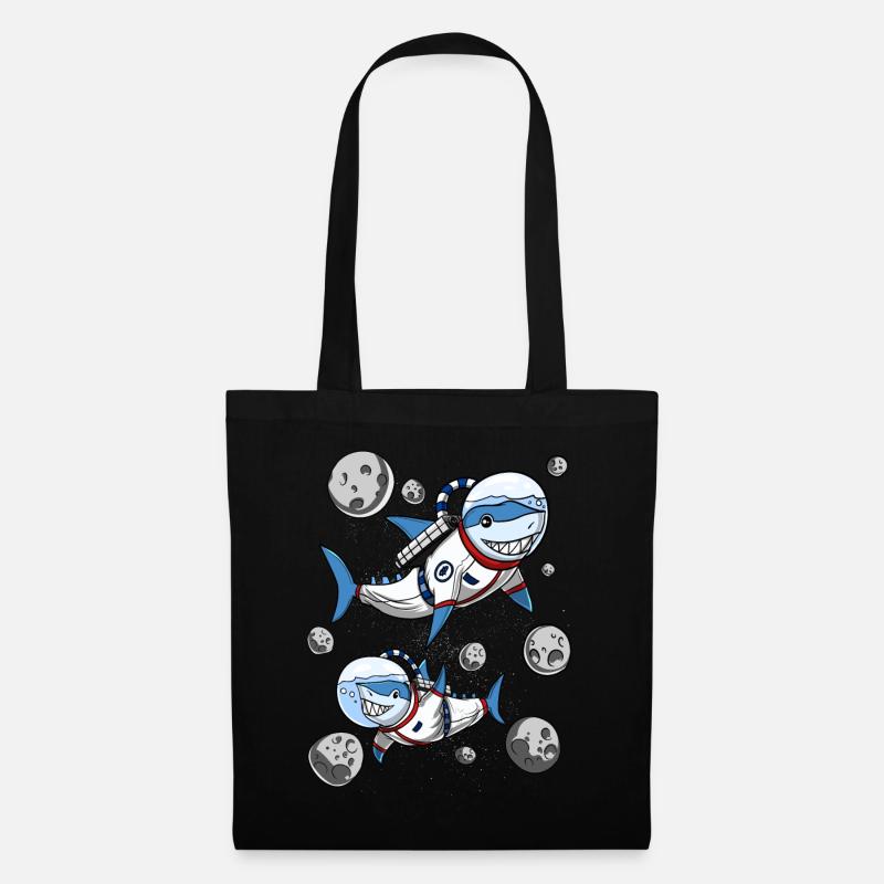 Shark Astronaut Space Kosmische Galaxie - Stoffbeutel - Schwarz