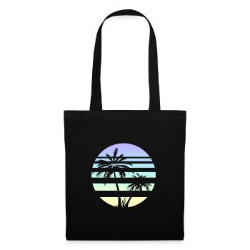 Vaporwave Aesthetics Retro Vintage Sun Palms - Tote Bag - black - Front