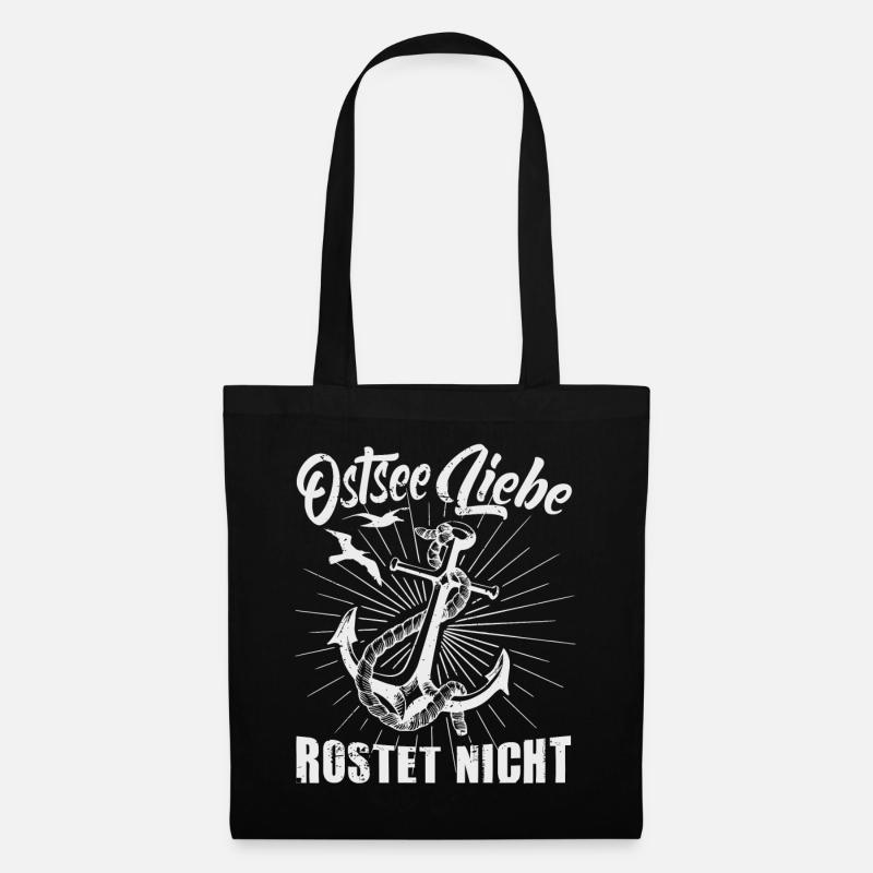 Ostseeliebe rostet nicht - Stoffbeutel - Schwarz