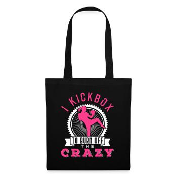Je Kickbox pour brûler le cadeau fan fou de Kickboxer - Sac en tissu - noir - Devant