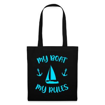 Voile | Marin cadeau | Cadeau voile drôle - Sac en tissu - noir - Devant