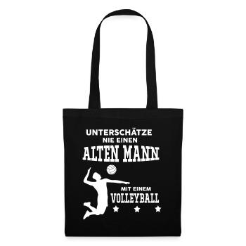 Never underestimate an old man with volleyball - Tote Bag - black - Front