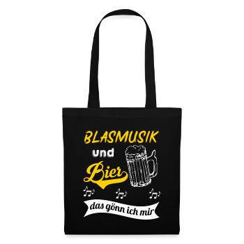 Blasmusik | Musikverein | Geschenk Musiker - Stoffbeutel - Schwarz - Vorne