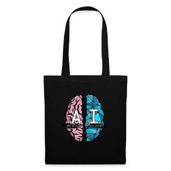 KI Nerd Künstliche Intelligenz Gehirn Geschenke - Stoffbeutel - Schwarz - Vorne