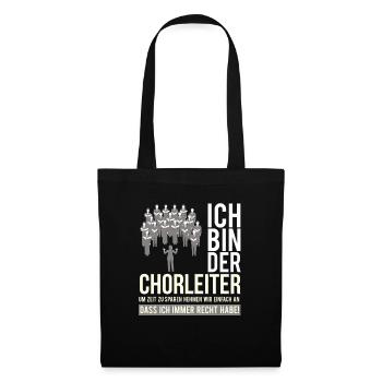 Chorleiter Dirigent Chorleitung Chor Orchester - Stoffbeutel - Schwarz - Vorne