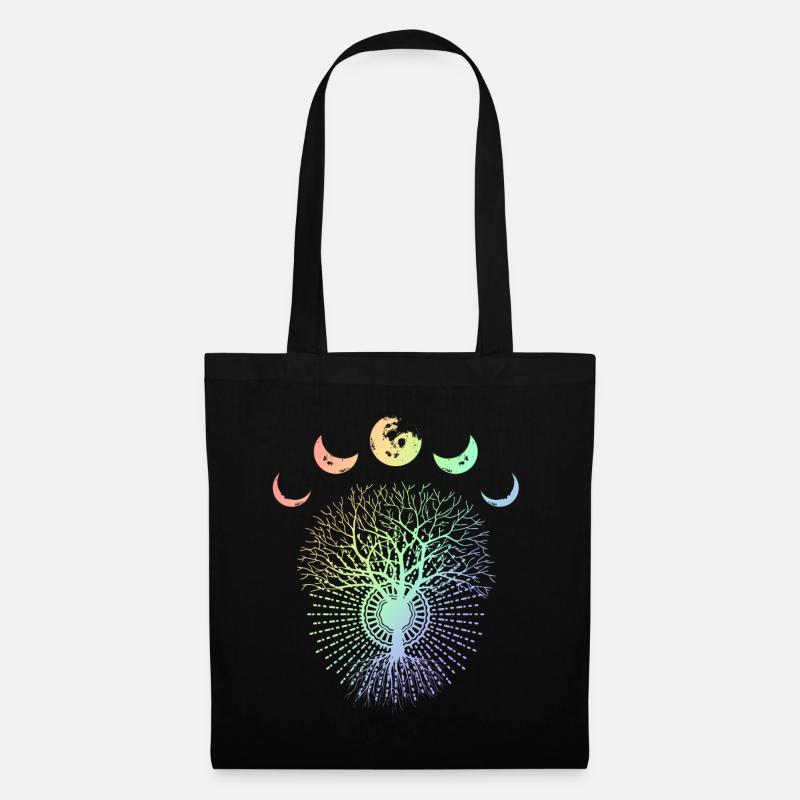 Moon moon phases tree environmentalist gift - Tote Bag - black
