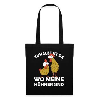 Bauer Landwirt Zuhause wo meine Huehner sind - Stoffbeutel - Schwarz - Vorne