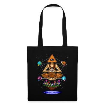 Psychedelische Illuminati-Pyramidenpilze - Stoffbeutel - Schwarz - Vorne