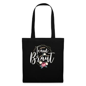 Team Braut - Junggesellinnenabschied Crew Blumen - Stoffbeutel - Schwarz - Vorne