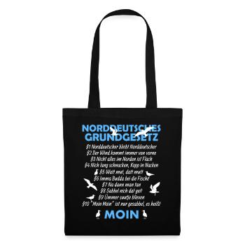 Norddeutsches Grundgesetz Norden Ostsee Nordsee - Stoffbeutel - Schwarz - Vorne