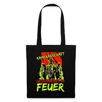 Feuerwehrtrupp Geschenk Spruch Feuerwehr - Stoffbeutel - Schwarz - Vorne