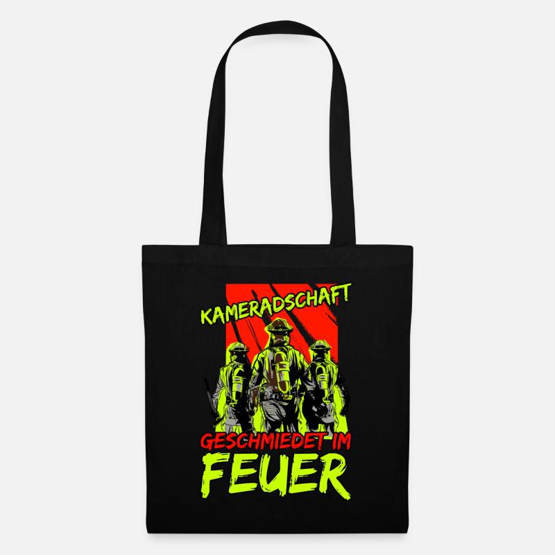 Feuerwehrtrupp Geschenk Spruch Feuerwehr - Stoffbeutel - Schwarz
