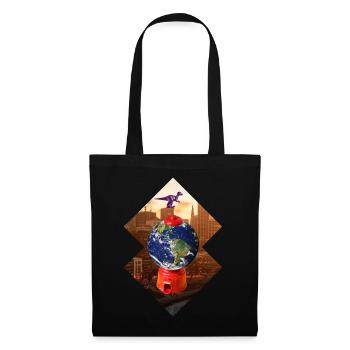 Collage art surreal dinosaur gift design - Tote Bag - black - Front