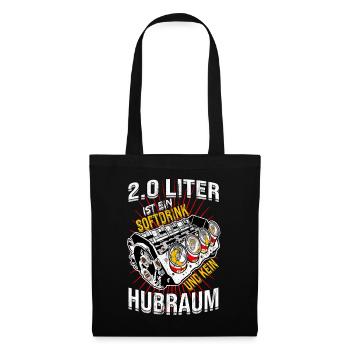 Hubraum Spruch Lustig - Stoffbeutel - Schwarz - Vorne