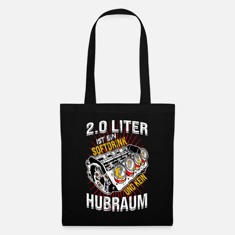 Hubraum Spruch Lustig - Stoffbeutel - Schwarz