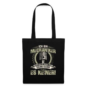 Ich bin Mechaniker wenn ich es .. KFZ Mechaniker - Stoffbeutel - Schwarz - Vorne