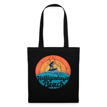 Heiligenhafen Strand Urlaub Souvenir Geschenk - Stoffbeutel - Schwarz - Vorne
