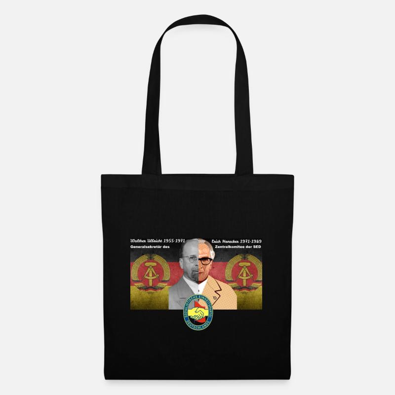 Ulbricht Honecker Halbportrait SED - Stoffbeutel - Schwarz