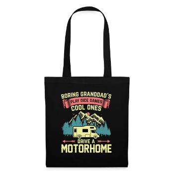 Camping en camping-car | Cadeau Grand-père Camper Camping - Sac en tissu - noir - Devant