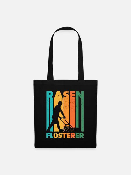 Rasenflüsterer Garten Rasen Mähen Beet - Stoffbeutel - Schwarz