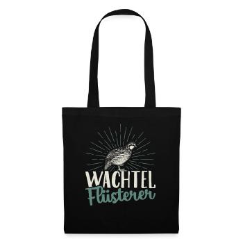 Wachtelflüsterer Wachtelzucht Wachtel - Stoffbeutel - Schwarz - Vorne
