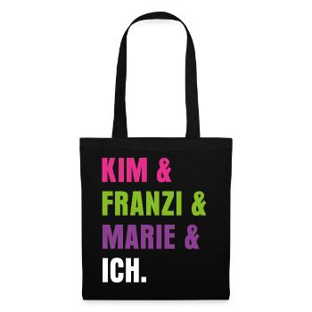 Die Drei !!! Kim & Franzi & Marie & Ich - Stoffbeutel - Schwarz - Vorne