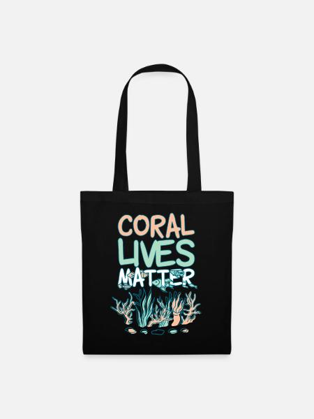 Coral Lives Matter - Stoffbeutel - Schwarz