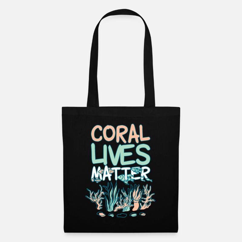 Coral Lives Matter - Stoffbeutel - Schwarz