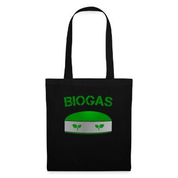 Biogasanlage Landwirt Bauer Geschenk - Stoffbeutel - Schwarz - Vorne