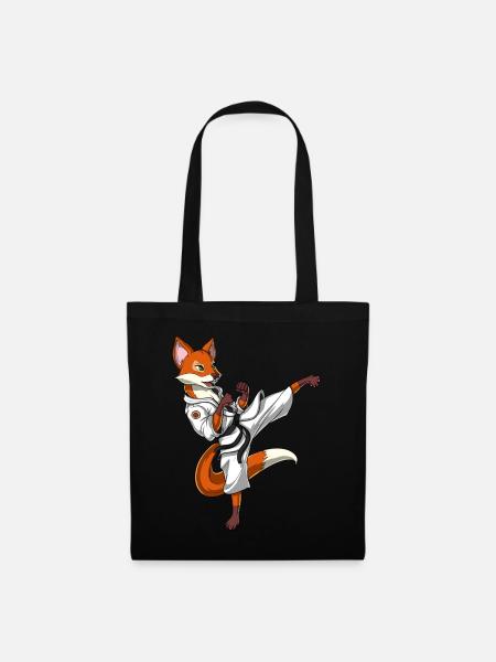Fuchs Karate - Stoffbeutel - Schwarz